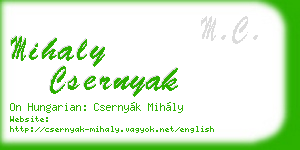 mihaly csernyak business card